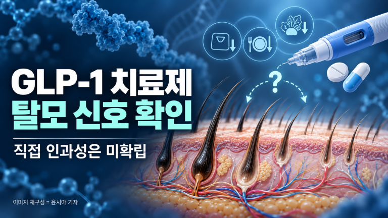 기사 제목 'GLP-1 기반 치료제서 탈모 신호…직접 인과성은 아직 미확립'의 대표 이미지